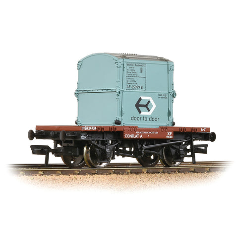 Bachmann 37-978A OO Gauge Conflat Wagon BR Bauxite (Early) With BR Ice Blue AF Cont.