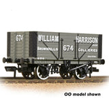 Graham Farish 377-209 N Gauge 8 Plank Wagon Fixed End 'William Harrison' Grey