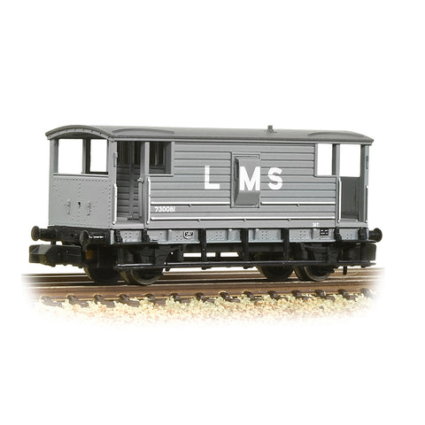 Graham Farish 377-310C N Gauge LMS 20T Brake Van LMS Grey