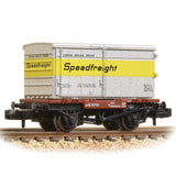 Graham Farish 377-345 N Gauge BR Conflat Wagon w Speedfreight Container