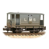 Graham Farish 377-750A N Gauge MR 20T Brake Van With Duckets LMS Grey [W]