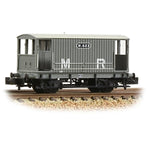 Graham Farish 377-753 N Gauge MR 20T Brake Van Without Duckets Midland Railway Grey