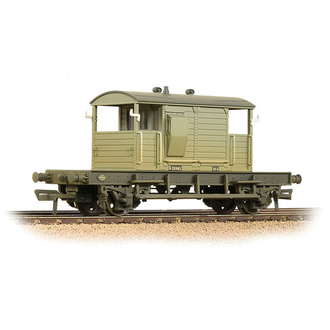 Bachmann 38-401B OO Gauge SR 25T 'Pill Box' Brake Van Left-Hand Duckets BR Grey [W]