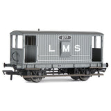 Bachmann 38-552B OO Gauge Midland Railway 20T Brake Van with Duckets LMS Grey