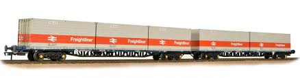 Bachmann 38-625 OO Gauge BR FGA Outer Flats 2-Pack BR Blue w ISO Containers