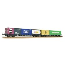 Bachmann 38-627 OO Gauge BR FGA Outer Flats 2-Pack BR Blue w Containers