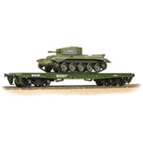 Bachmann 38-725 OO Gauge WD Warflat Wagon Khaki Green Cromwell Tank