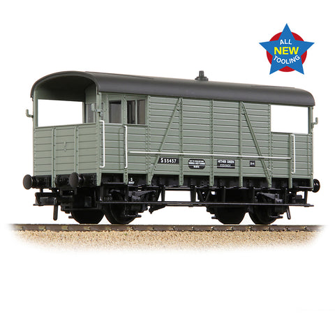Bachmann 38-917 OO Gauge SE&CR 25T 'Dance Hall' Brake Van BR Grey (Early)