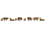 Noch 38216 N Gauge Brown Cows Hobby Figure Set