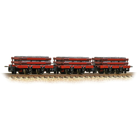 Bachmann 393-076 OO-9 Gauge 3 Pack Red Slate Wagons w Loads