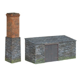 Bachmann 44-0106 OO-9 Gauge Slate Built Boiler House and Chimney