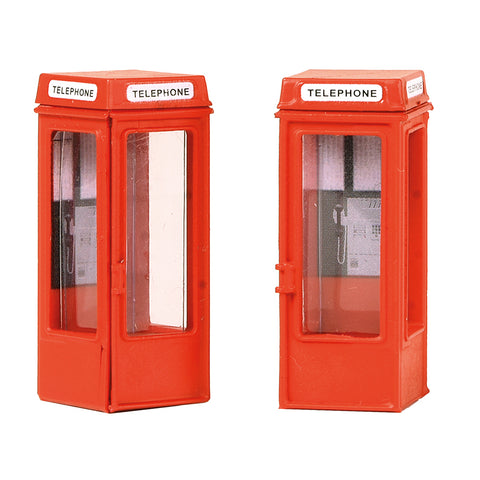 Bachmann 44-0503 OO Gauge Scenecraft K8 Telephone Boxes (x2)