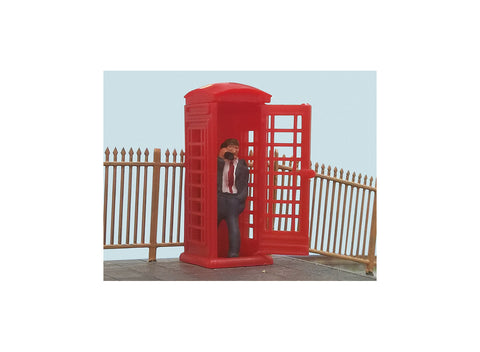 Modelscene 5005 OO Gauge Telephone Box and Caller