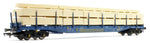 Heljan 5114 OO Gauge Cargowaggon IGA Bogie Flat Blue W/Timber Load Weathered