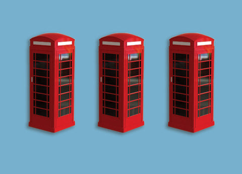 Modelscene 5190 N Gauge Phone Boxes (Pack 3)