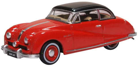 Oxford Diecast 76ATL005 1:76/OO Gauge Austin Atlantic Saloon Ensign Red