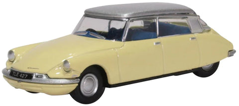 Oxford Diecast 76CDS006 1:76/OO Gauge Citroen DS19 Jonquil Yellow and Silver