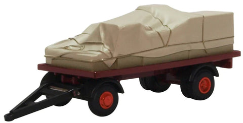 Oxford Diecast 76CTR002 1:76/OO Gauge Canvassed Trailer Maroon and Red