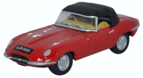 Oxford Diecast 76ETYP011 1:76/OO Gauge Jaguar E Type DHC Closed Carmen Red