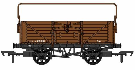 Rapido Trains 907006 OO Gauge 7 Plank Wagon SR Brown (Post-1936) w Sheet Rail 28860