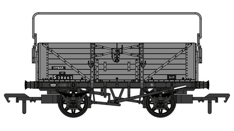 Rapido Trains 907009 OO Gauge 7 Plank Wagon BR Grey w Sheet Rail S28662