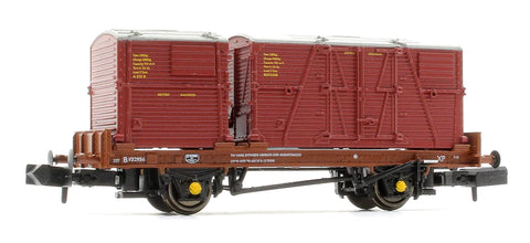 Rapido Trains 921001 N Gauge BR ‘Conflat P’ Wagon B932956 (crimson containers)