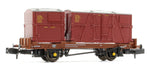 Rapido Trains 921002 N Gauge BR ‘Conflat P’ Wagon B933047 (crimson containers)