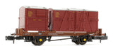 Rapido Trains 921006 N Gauge BR ‘Conflat P’ Wagon B933233 (crimson containers)