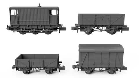 Rapido Trains 942013 N Gauge SECR Wagons Pack 1 – BR Livery Freight Train