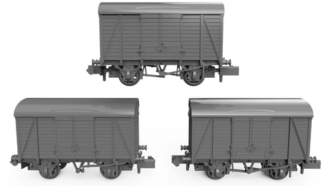 Rapido Trains 942004 N Gauge SECR Wagons Pack 4 – SECR Livery 12t Covered Vans (Dia.1426)