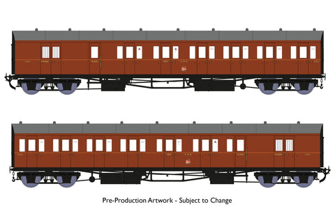 Rapido Trains 946008 OO Gauge Dia E140 B Set – GWR Wartime Brown Livery