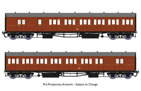 Rapido Trains 946009 OO Gauge Dia E140 B Set – GWR Wartime Brown Livery