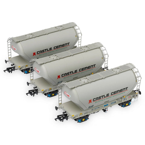 Accurascale 2035CS-P OO Gauge Castle Cement PCA Wagon Triple Pack P
