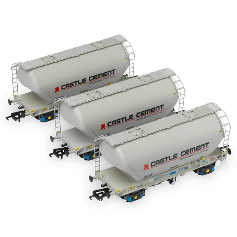 Accurascale 2040CS-U OO Gauge Castle Cement PCA Wagon Triple Pack U
