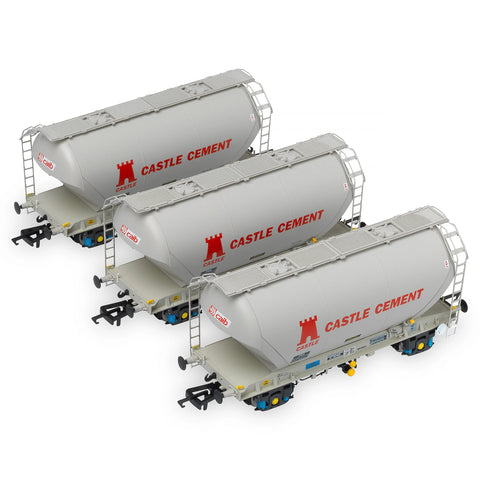Accurascale 2041CS-V OO Gauge Castle Cement PCA Wagon Triple Pack V