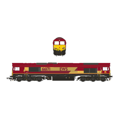 Accurascale 2647 OO Gauge Class 66 - EWS Maroon - 66171 - DCC Sound Fitted