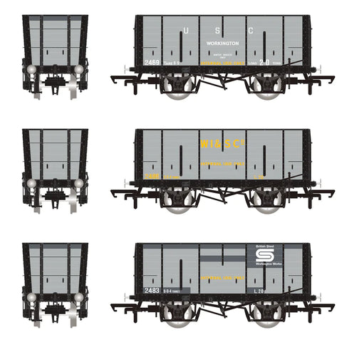 Accurascale 2827 OO Gauge DGM 12 Hopper - United Steel Company Grey - Triple Pack