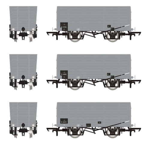 Accurascale 2830 OO Gauge DGM 12 Hopper - BR Grey, with black panels - Triple Pack