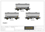 Accurascale 1066-PCV-I OO Gauge APCM Cemflo/PCV Powder Wagon Triple Pack I