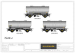 Accurascale 1067-PCV-J OO Gauge APCM Cemflo/PCV Powder Wagon Triple Pack J