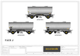 Accurascale 1067-PCV-J OO Gauge APCM Cemflo/PCV Powder Wagon Triple Pack J