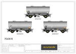 Accurascale 1068-PCV-K OO Gauge APCM Cemflo/PCV Powder Wagon Triple Pack K
