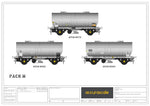 Accurascale 1070-PCV-M OO Gauge APCM Cemflo/PCV Powder Wagon Triple Pack M