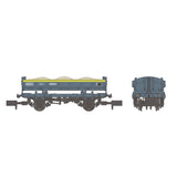 EFE Rail E87514 N Gauge 14T 'Mermaid' Side Tipping Ballast Wagon BR Engineers Grey & Yellow