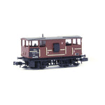 EFE Rail E87516 N Gauge BR 20T 'Shark' Ballast Plough Brake Van BR Bauxite (Departmental)