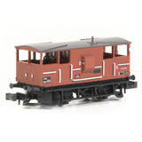 EFE Rail E87540 N Gauge BR 20T 'Shark' Ballast Plough Brake Van BR Bauxite (Departmental)