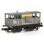 EFE Rail E87542 N Gauge BR 20T 'Shark' Ballast Plough Brake Van BR Engineers Grey & Yellow