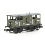 EFE Rail E87543 N Gauge BR 20T 'Shark' Ballast Plough Brake Van BR Departmental Olive Green