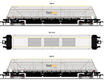 Accurascale 2600FF1 OO Gauge HYA Bogie Hopper Wagon - Fastline Freight - Twin Pack 1