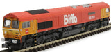 Gaugemaster GM2210102 N Gauge GBRf Biffa Class 66 No 66783 Flying Dustman